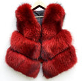 Genuine Raccoon Vest – Crimson
