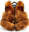 Genuine Raccoon Vest – Cognac