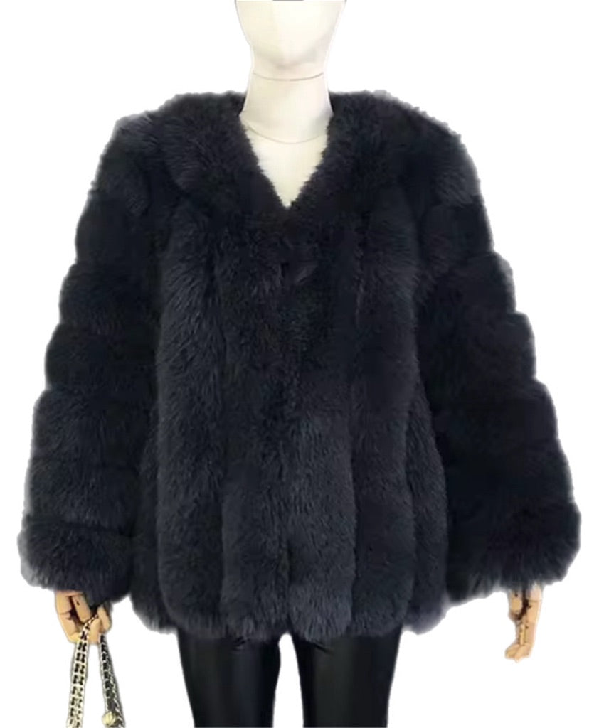 Genuine Fox Coat – Slate Classic Mid