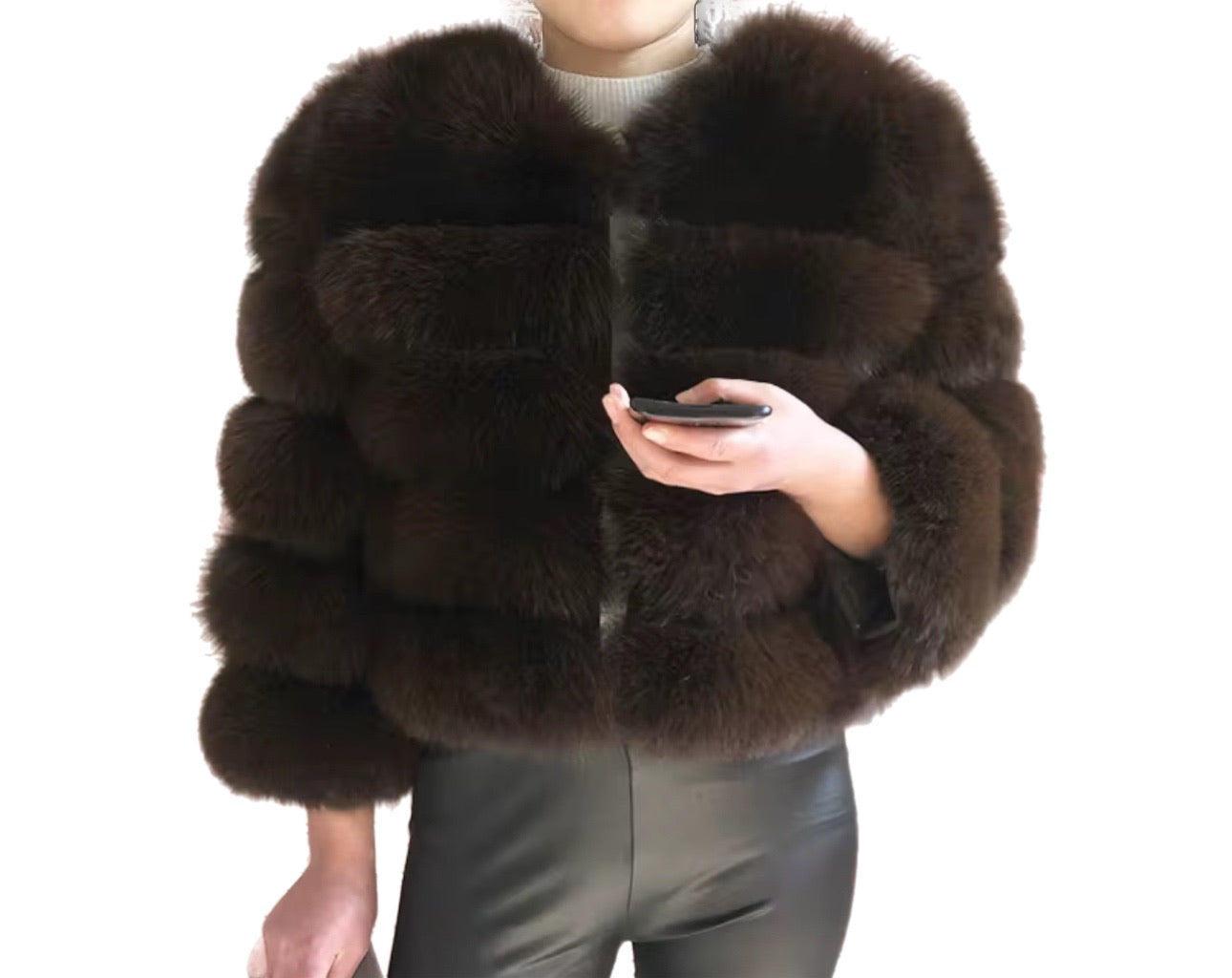 Genuine Fox Crop – Espresso