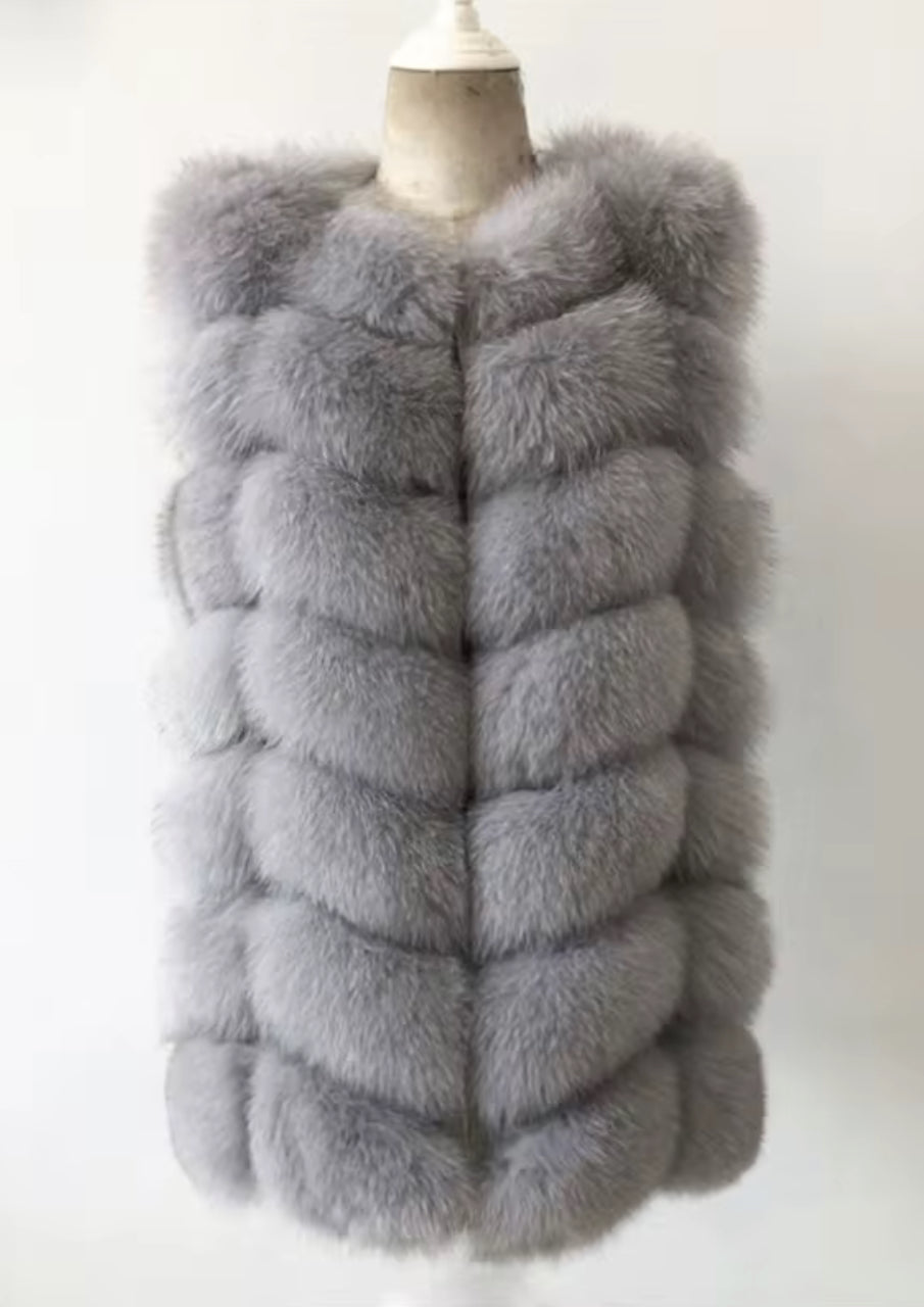 Genuine Fox Vest – Silver Layer