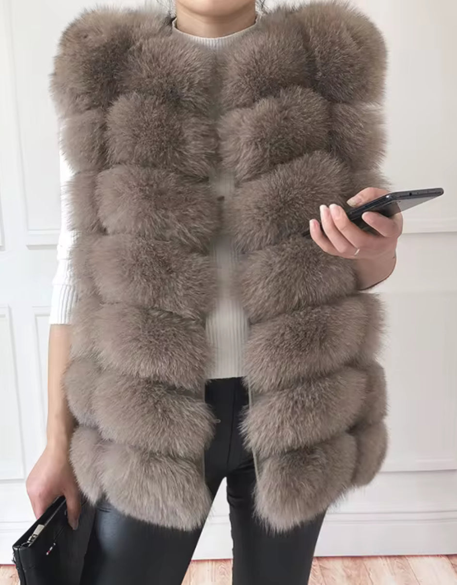 Genuine Fox Vest – Teddy Bear Layer