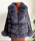 Genuine Fox Jacket – Charcoal Layer