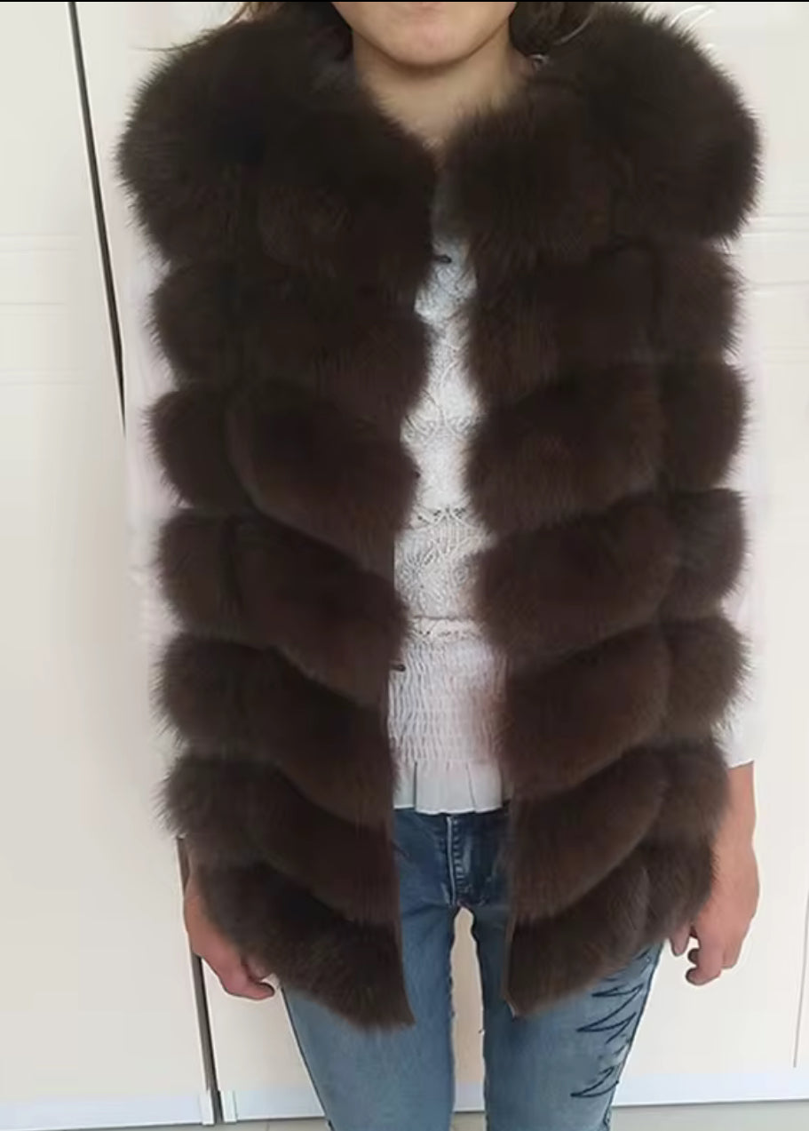 Genuine Fox Vest – Espresso Layer