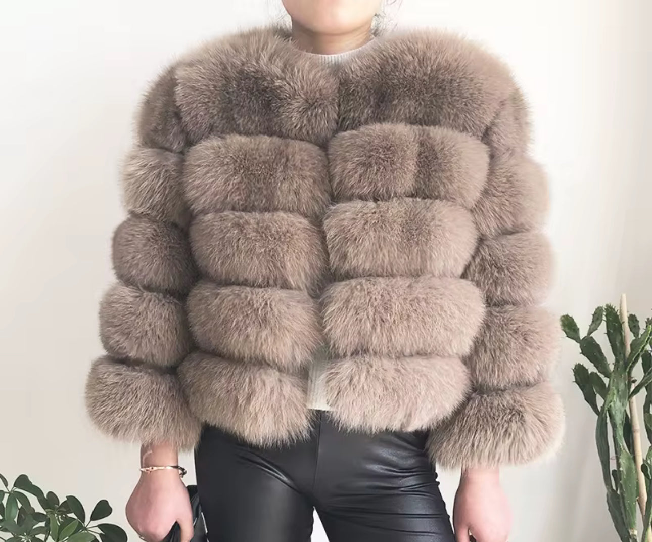 Genuine Fox Crop – Sandstone