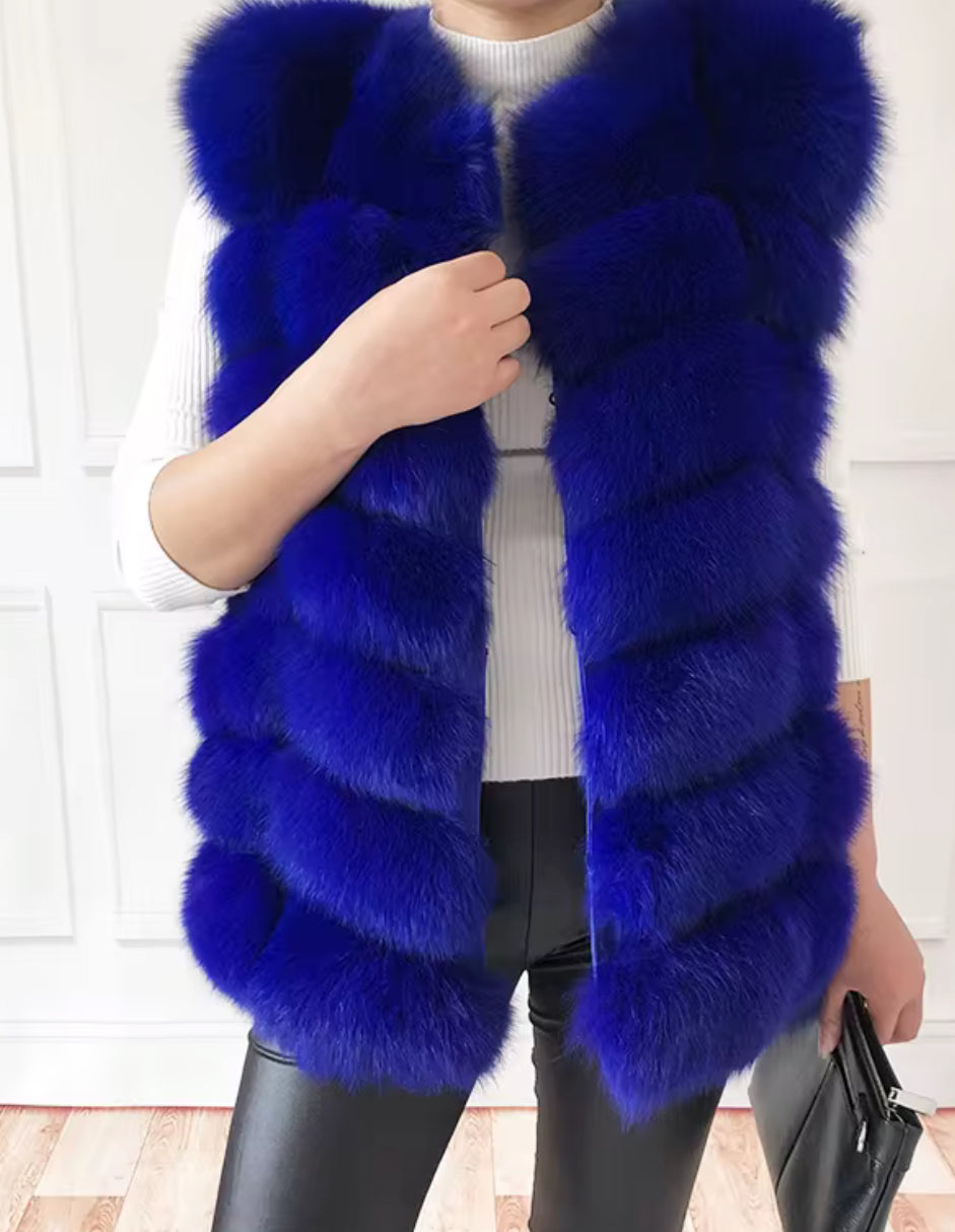Genuine Fox Vest – Royal Blue Layer